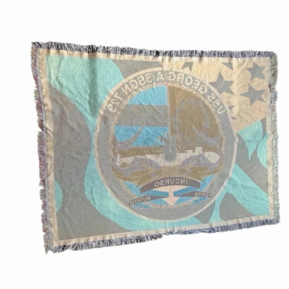 US Navy Woven Blanket Throw NEW 73